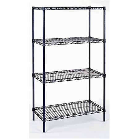 Nexel Epoxy 18 x 48 x 86 in. Starter Shelf Unit- Black 18488B